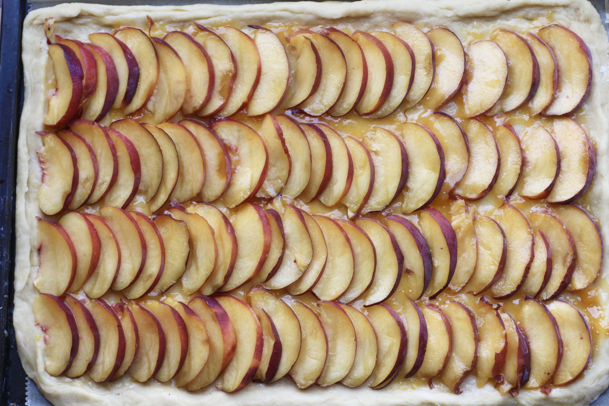 Peach Marzipan Streusel Cake