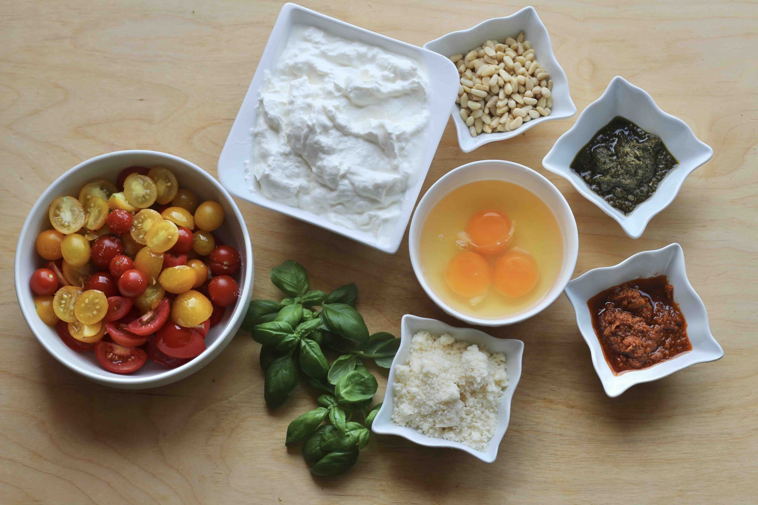 Tomato Sour Cream Pesto Tart Ingredients