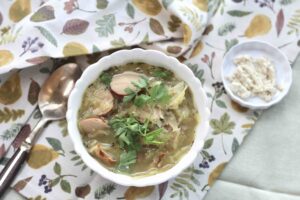 Horseradish Sauerkraut Bratwurst Soup