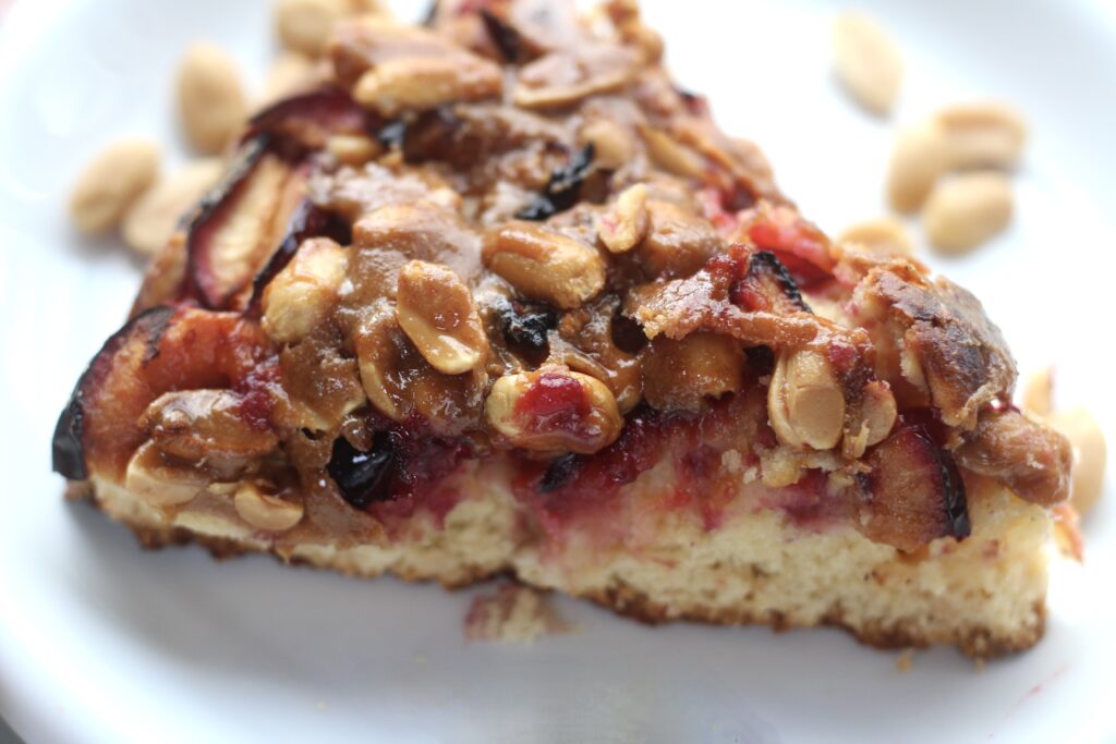 Peanut Caramel Plum Cake
