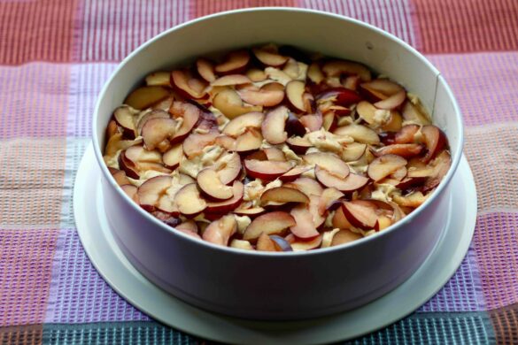 Peanut Caramel Plum Cake