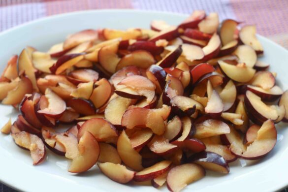 Peanut Caramel Plum Cake