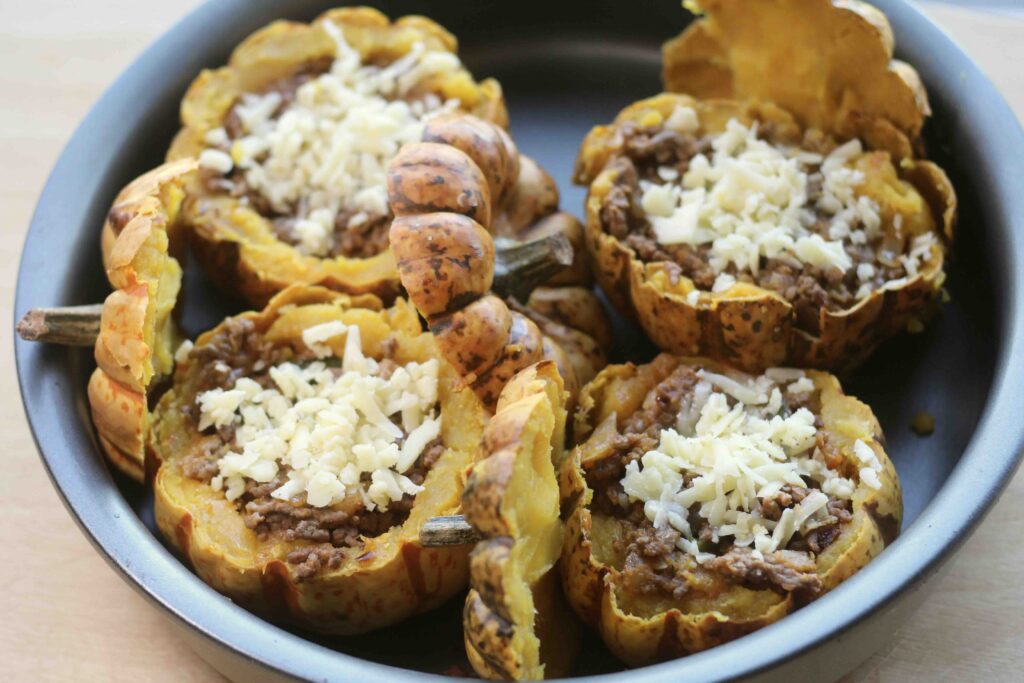Spicy Beef Stuffed Squash