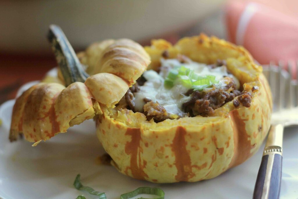 Spicy Beef Stuffed Squash
