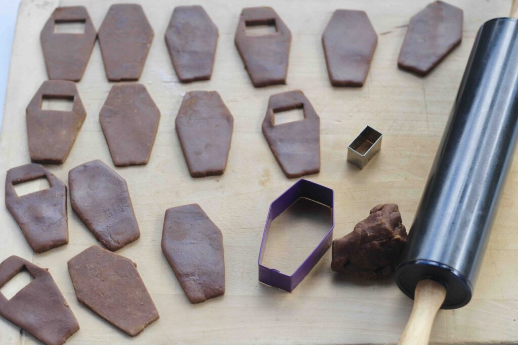 Halloween Coffin Linzer Cookies