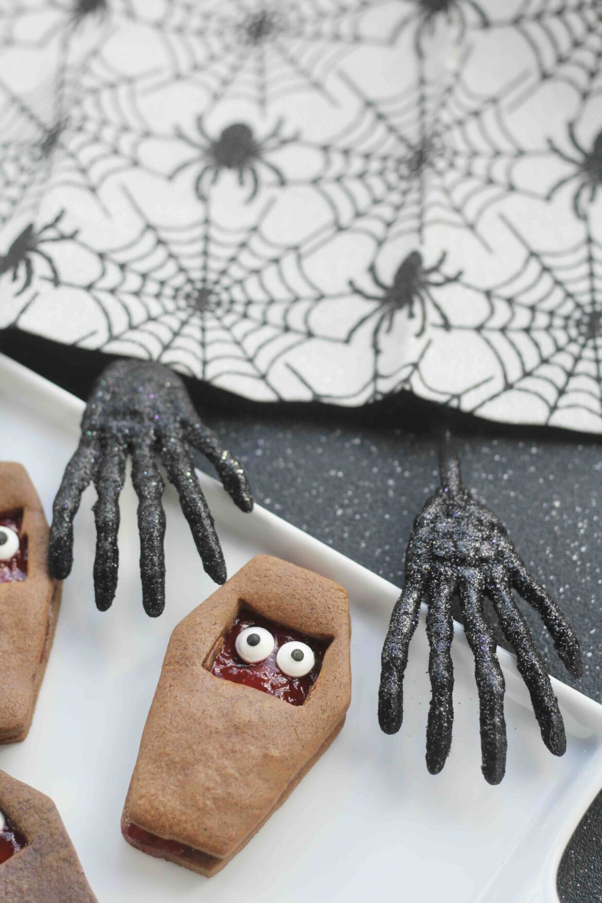 Halloween Coffin Linzer Cookies