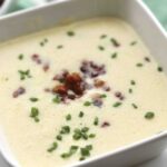Mustard Cheese Soup with Honey Speck