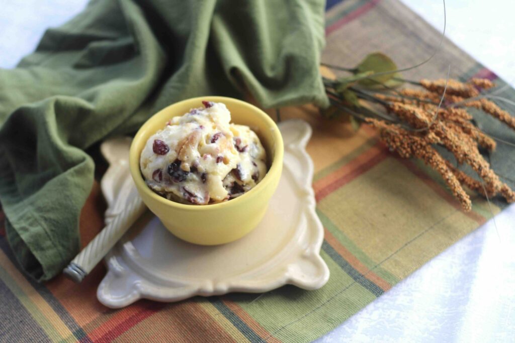 Pear Cranberry Marzipan Ice Cream