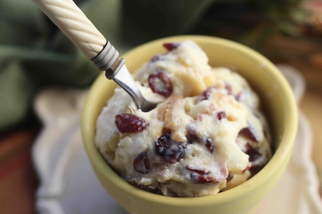 Pear Cranberry Marzipan Ice Cream