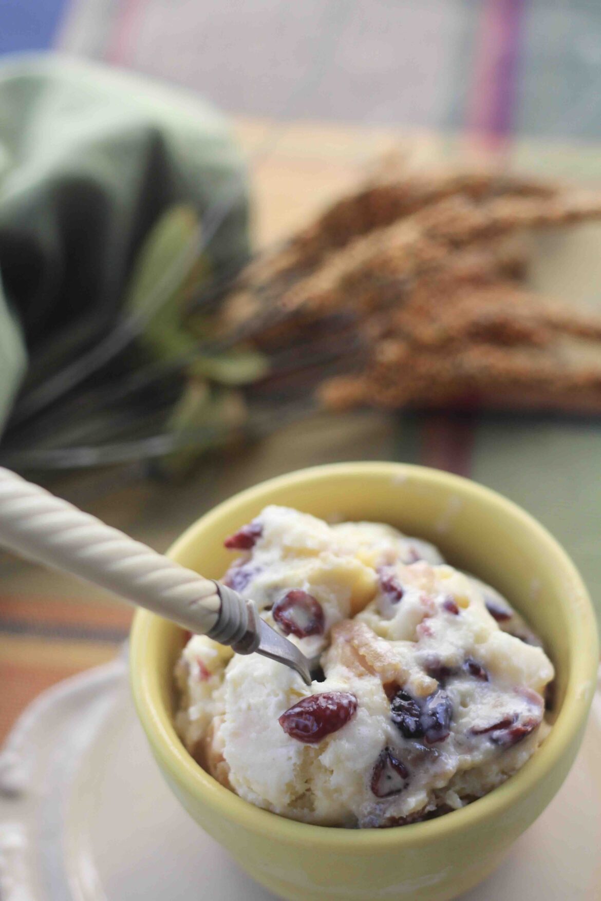 Pear Cranberry Marzipan Ice Cream