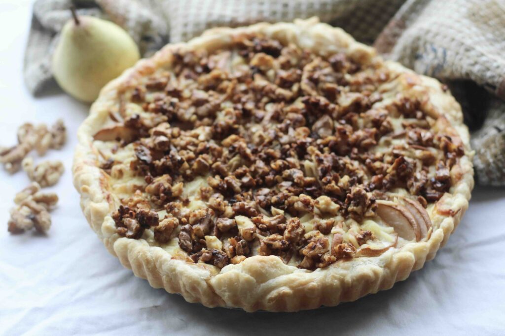 Pear Walnut Emmentaler Tart