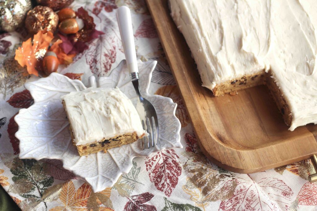 Sweet Potato Currant Cake with Cream Cheese Frosting