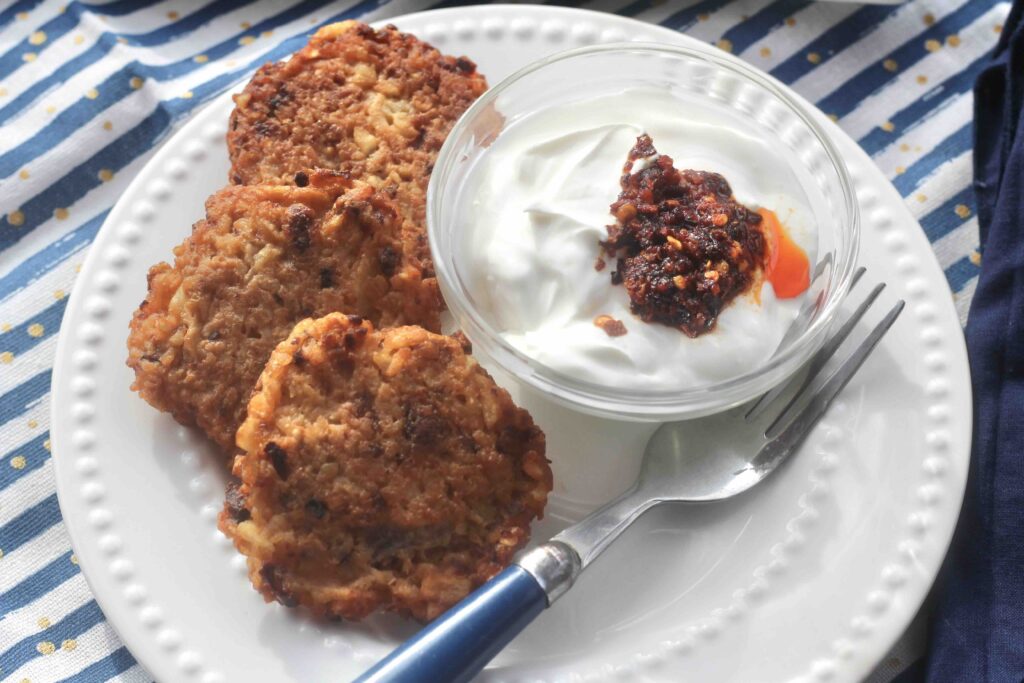 Chili Crisp Potato Latkes