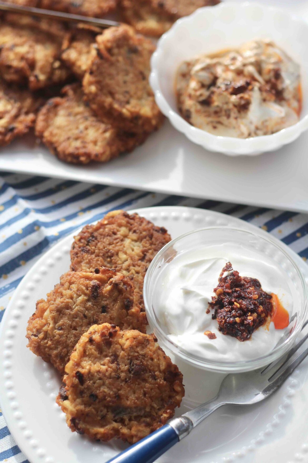 Chili Crisp Potato Latkes