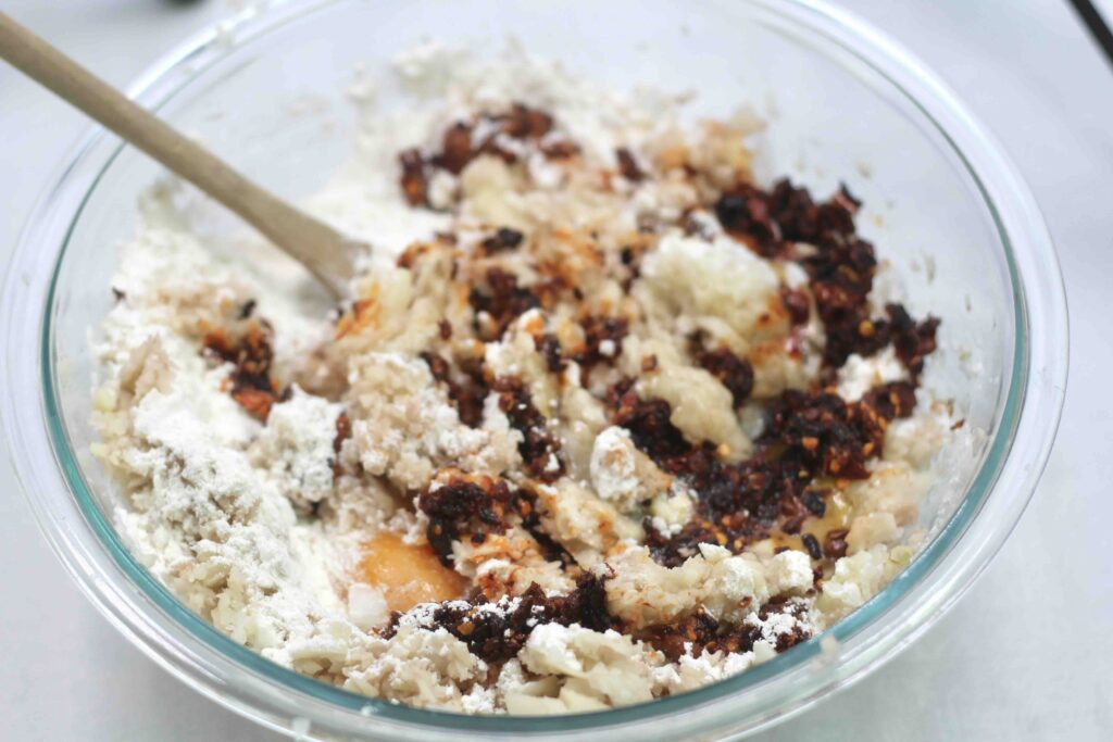 Chili Crisp Potato Latkes mixture