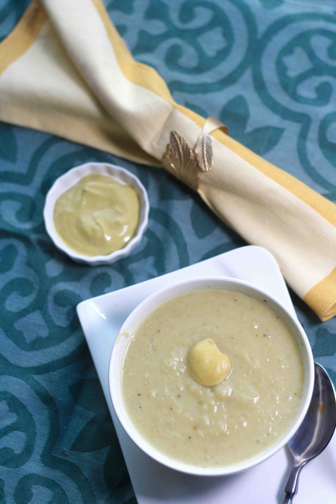Potato Kohlrabi Mustard Soup