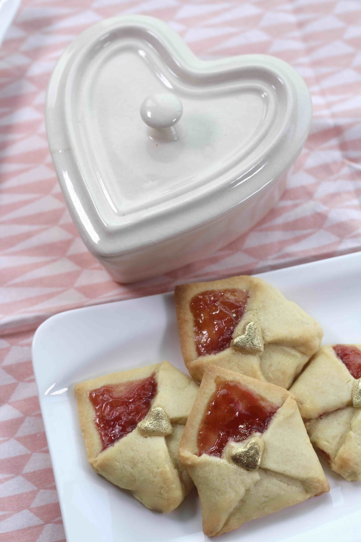 Raspberry Love Letter Cookies