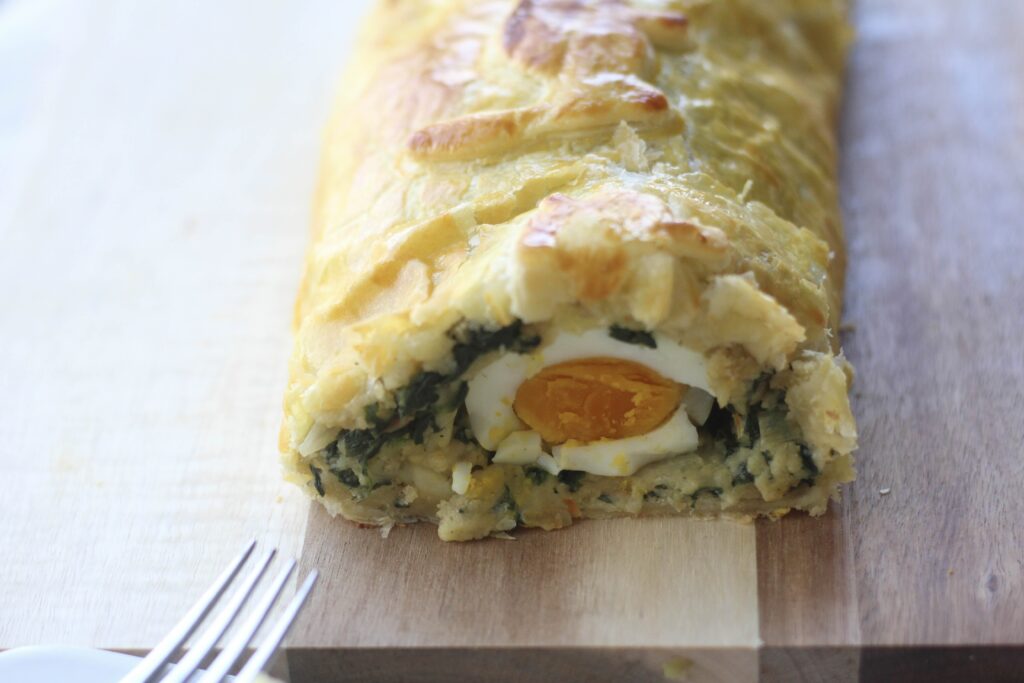Whole Egg Creamed Spinach Strudel