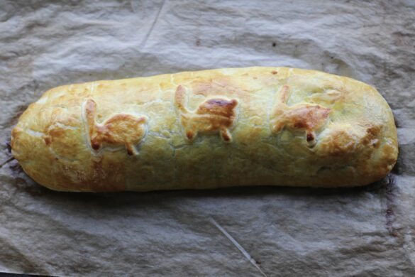 Whole Egg Creamed Spinach Strudel