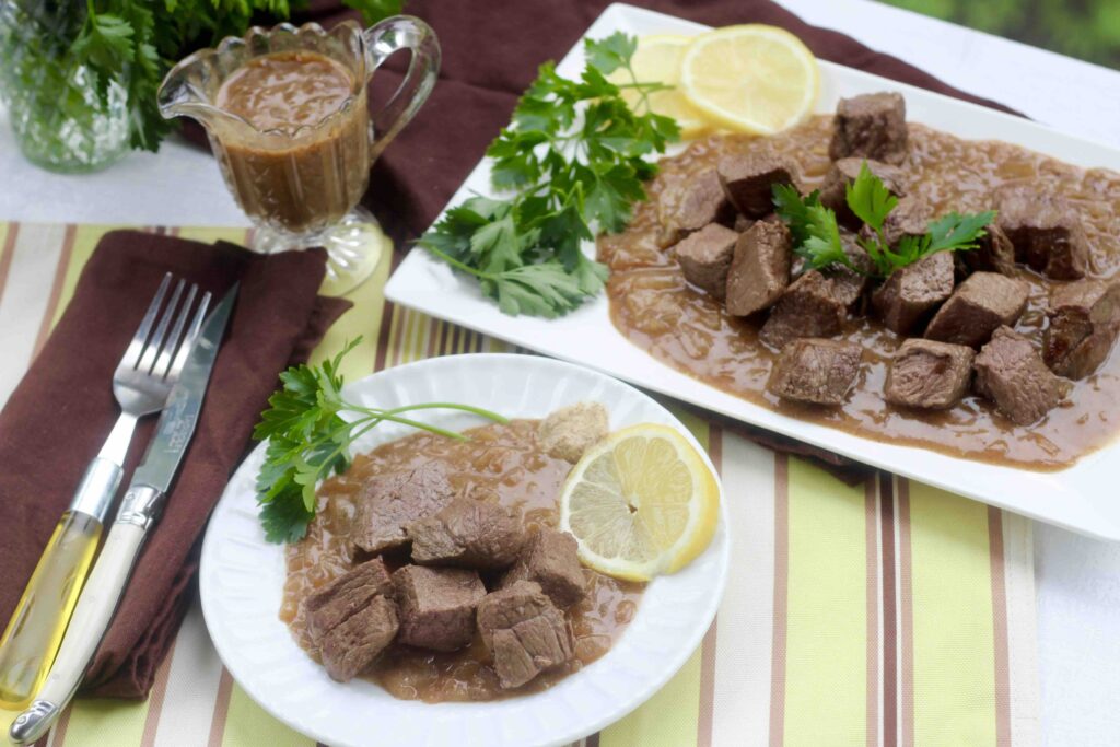 Beef in Lemon Mustard Sauce