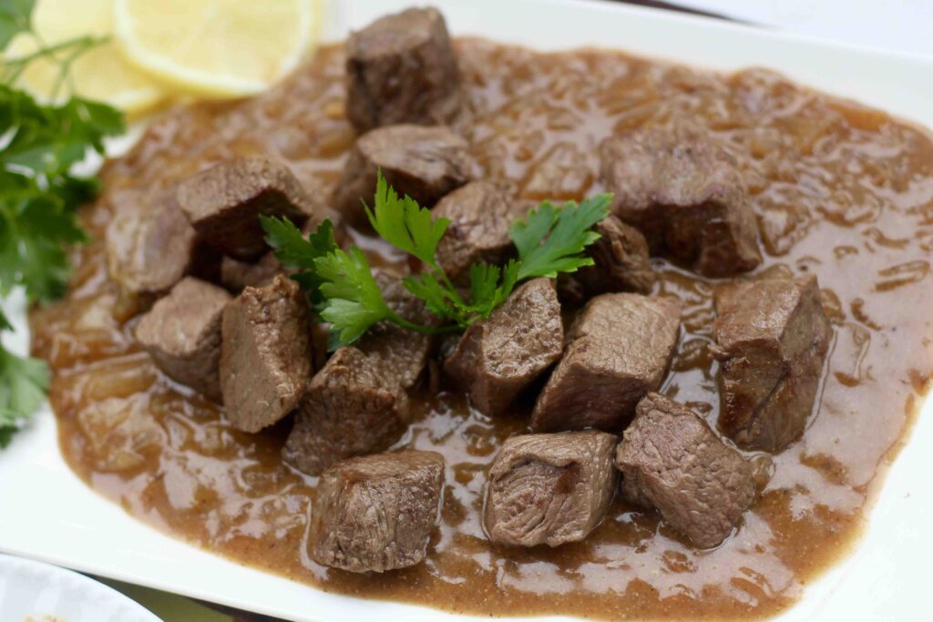 Beef in Lemon Mustard Sauce