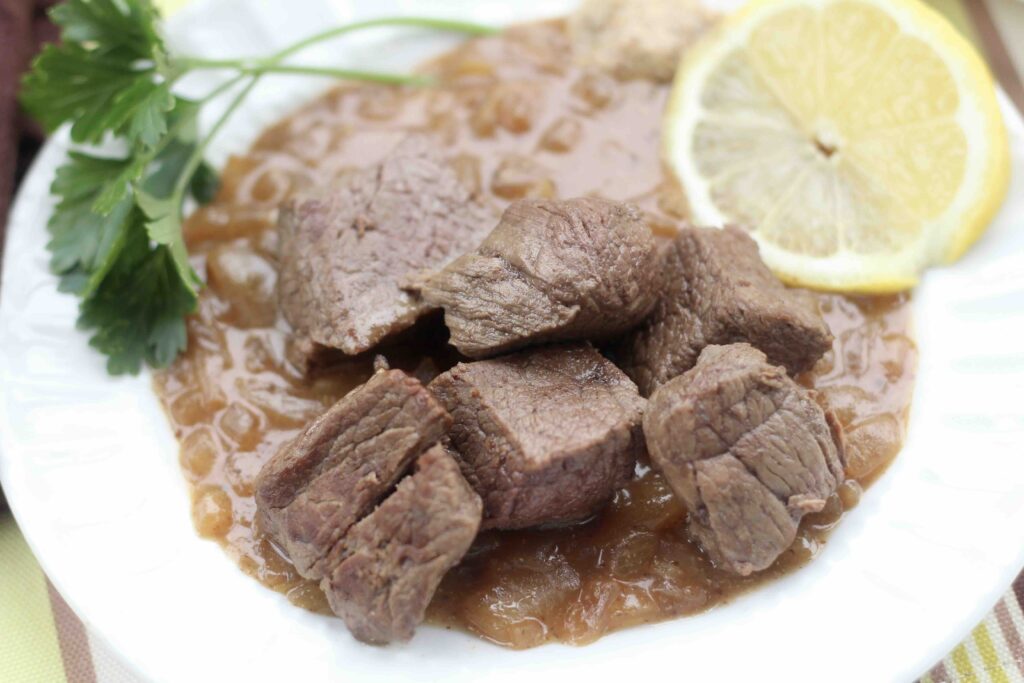 Beef in Lemon Mustard Sauce