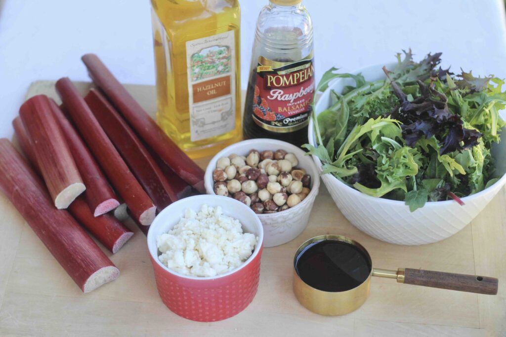 Rhubarb Feta Hazelnut Salad Ingredients