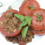 Basil Beef Stuffed Tomatoes