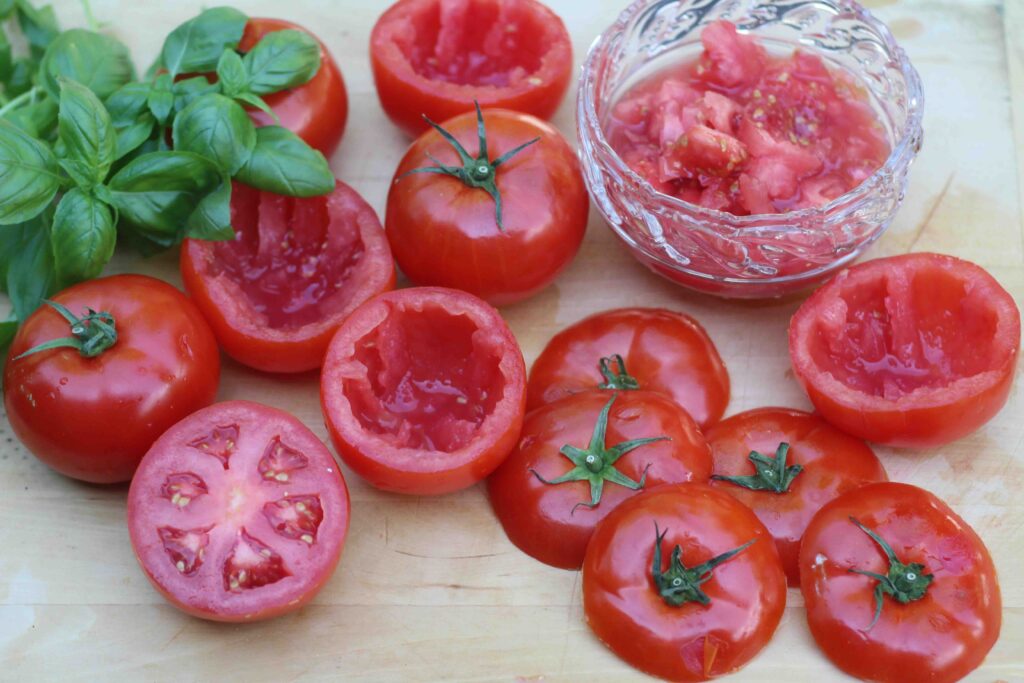 Hollowing Out Tomatoes