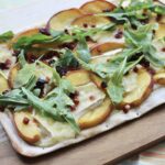 Peach Brie Flammkuchen with honeyed Speck