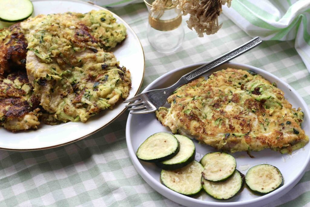 Zucchini Parmesan Chicken Schnitzel
