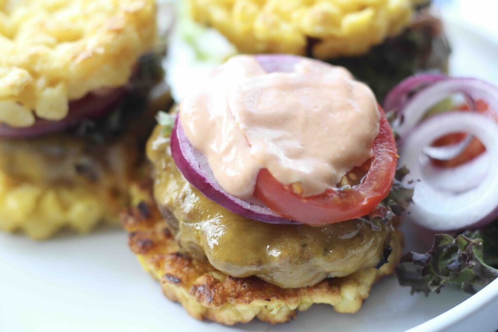 Spätzle Cheeseburger Sliders