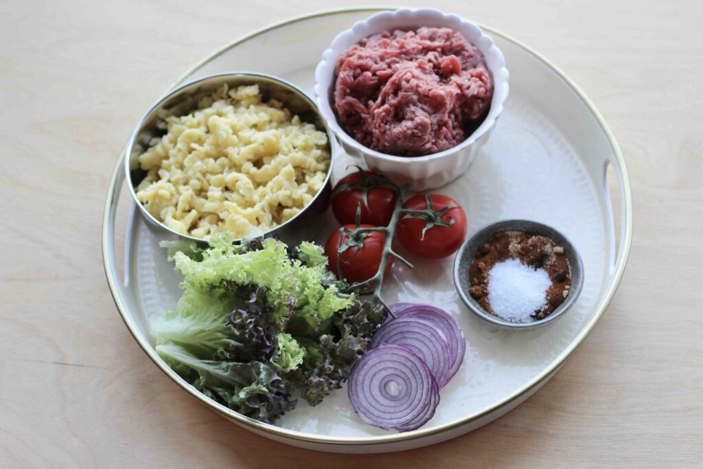 Spätzle Cheeseburger Sliders