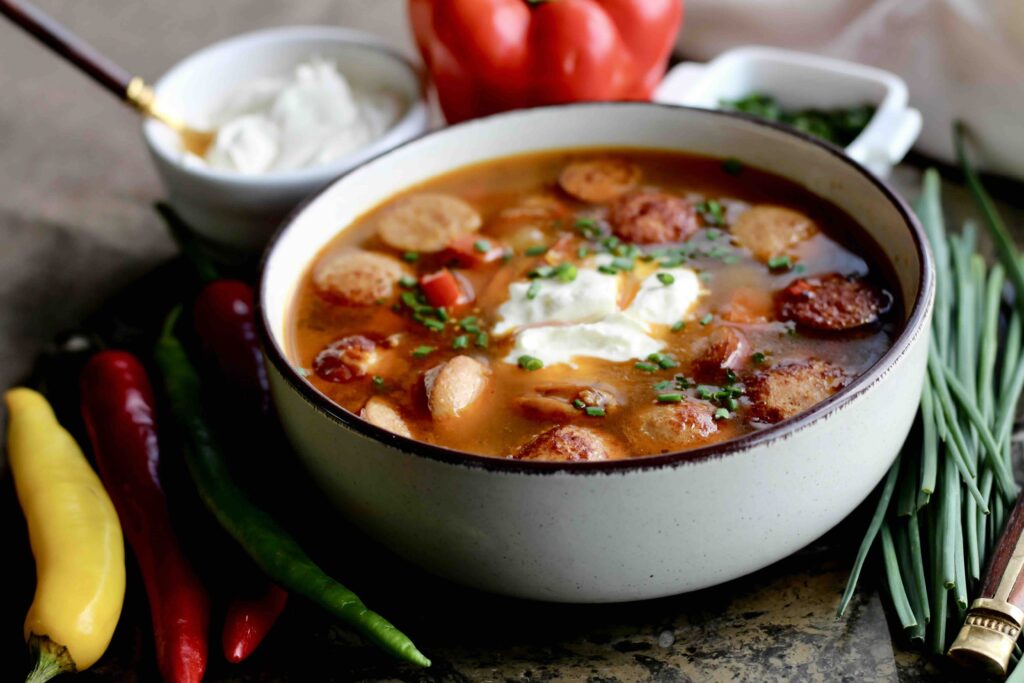 Spicy Peppery Bratwurst Soup