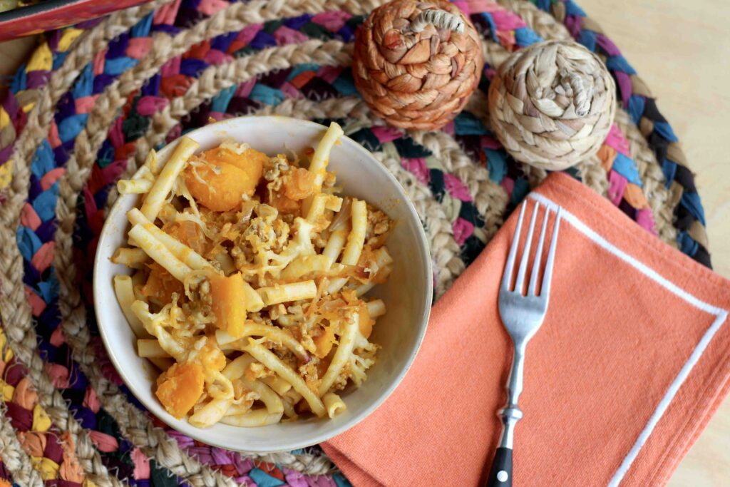 Pumpkin Pork Pasta Bake