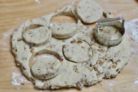 Cutting-Chestnut-Walnut-Spelt-Scones Chestnut Walnut Spelt Scones