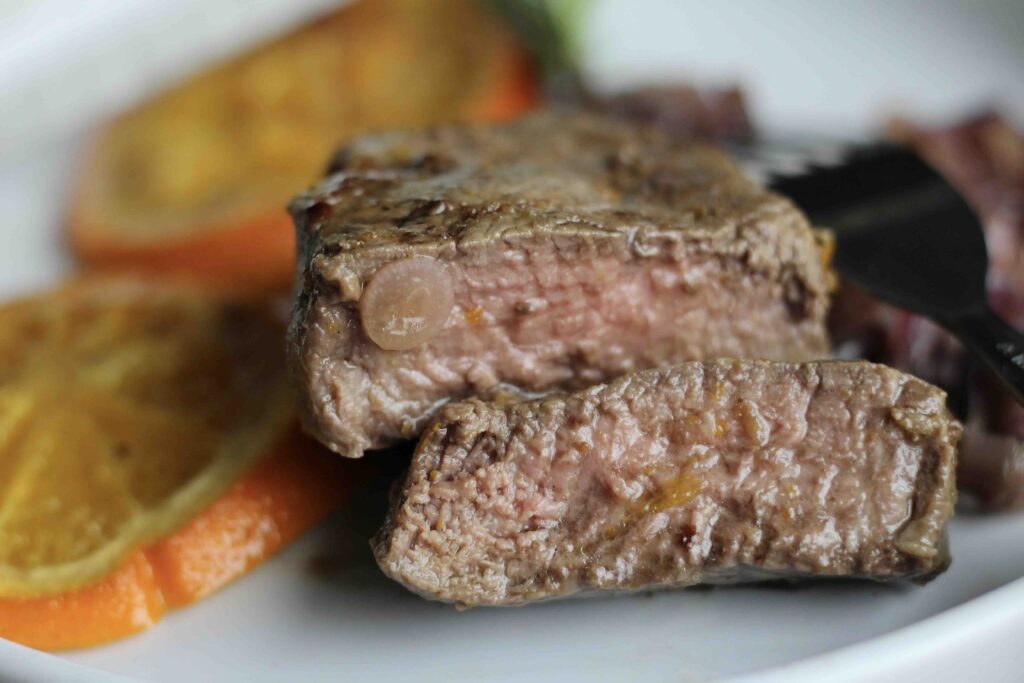 Filet Steak with Baked Oranges