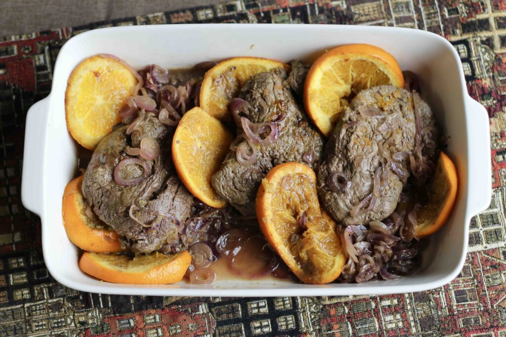 Filet Steak with Baked Oranges