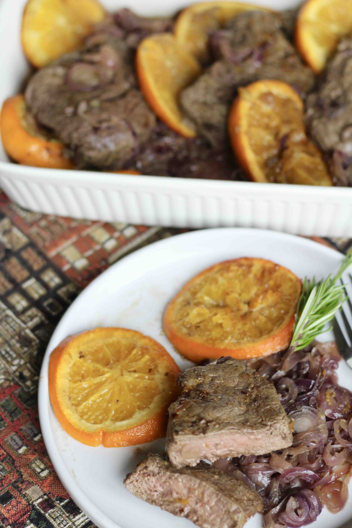 Filet Steak with Baked Oranges