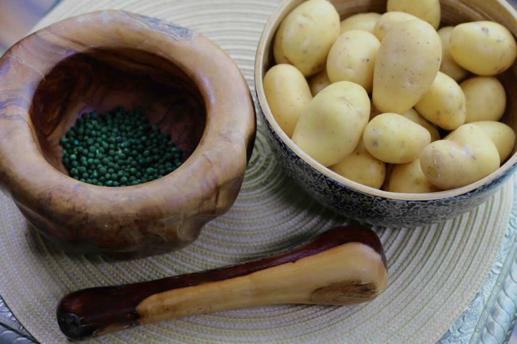 Yellow Potatoes Green Peppercorns