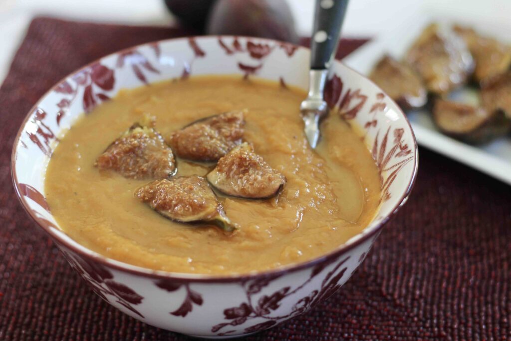 Sweet Potato Fennel Soup with Caramelized Figs