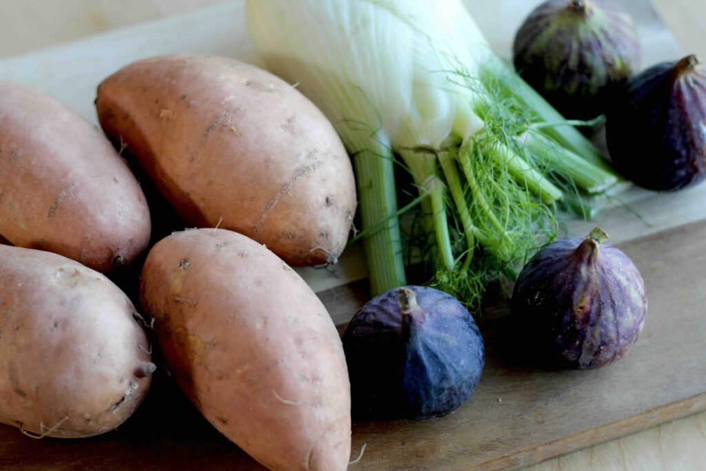 Sweet Potatoes, Fennel and ripe figs
